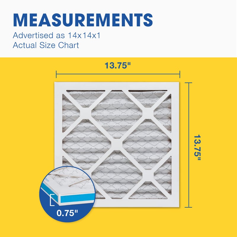 Aerostar 14x14x1 MERV 11 Air Filter, 6 Count, ACTUAL SIZE (13.75 x 13.75 x 0.75), HVAC, Air Conditioning & Furnace Filter for Dust, Pet Dander, Smoke & Allergies (MPR 1200 / FPR 7), Made in USA - Image 2